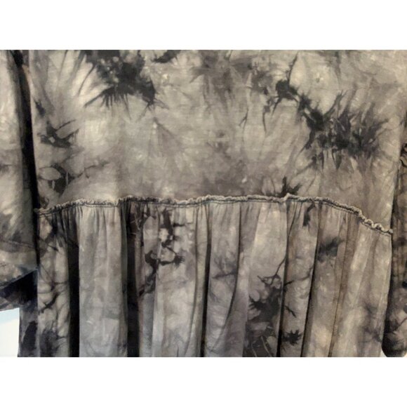 Urban Outfitters Tie Dye Tunic Top Black Gray Oversized Boho Grunge Loose Fit M - Picture 10 of 10